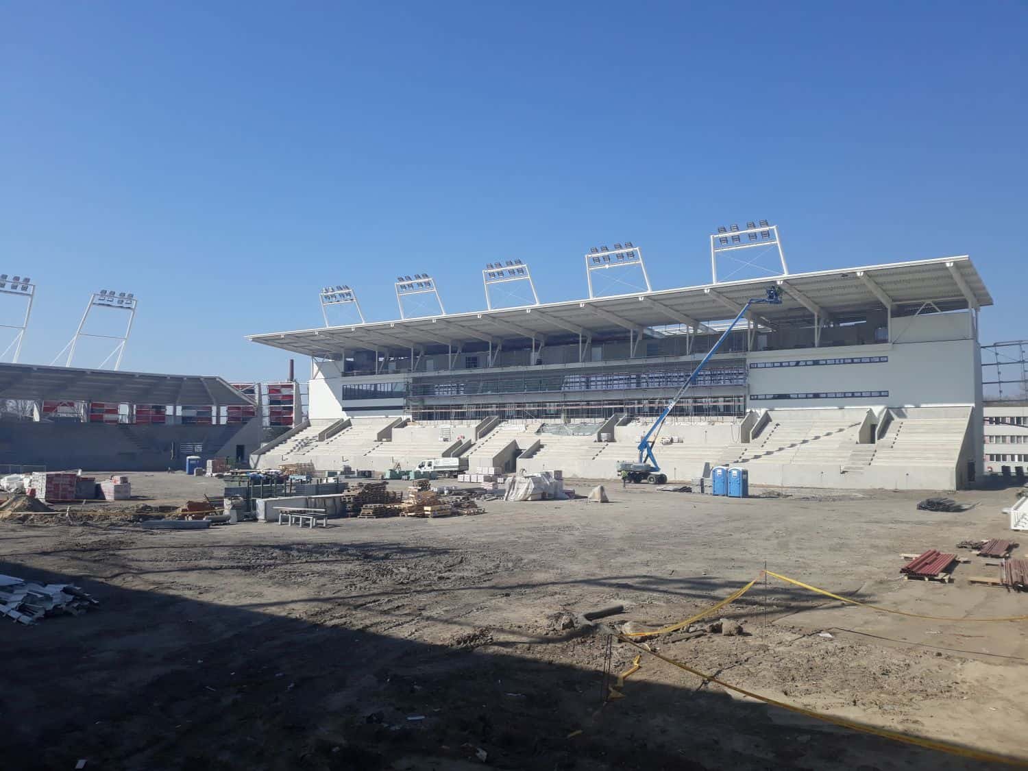 Alapozás a stadion területén