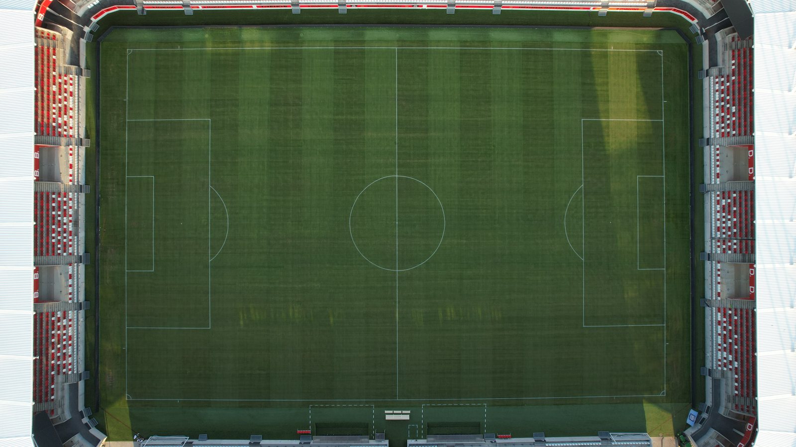 A stadion és a játéktér felülről